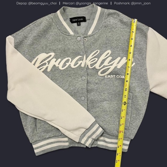 Grey cropped varsity jacket! - Picture 4 of 5